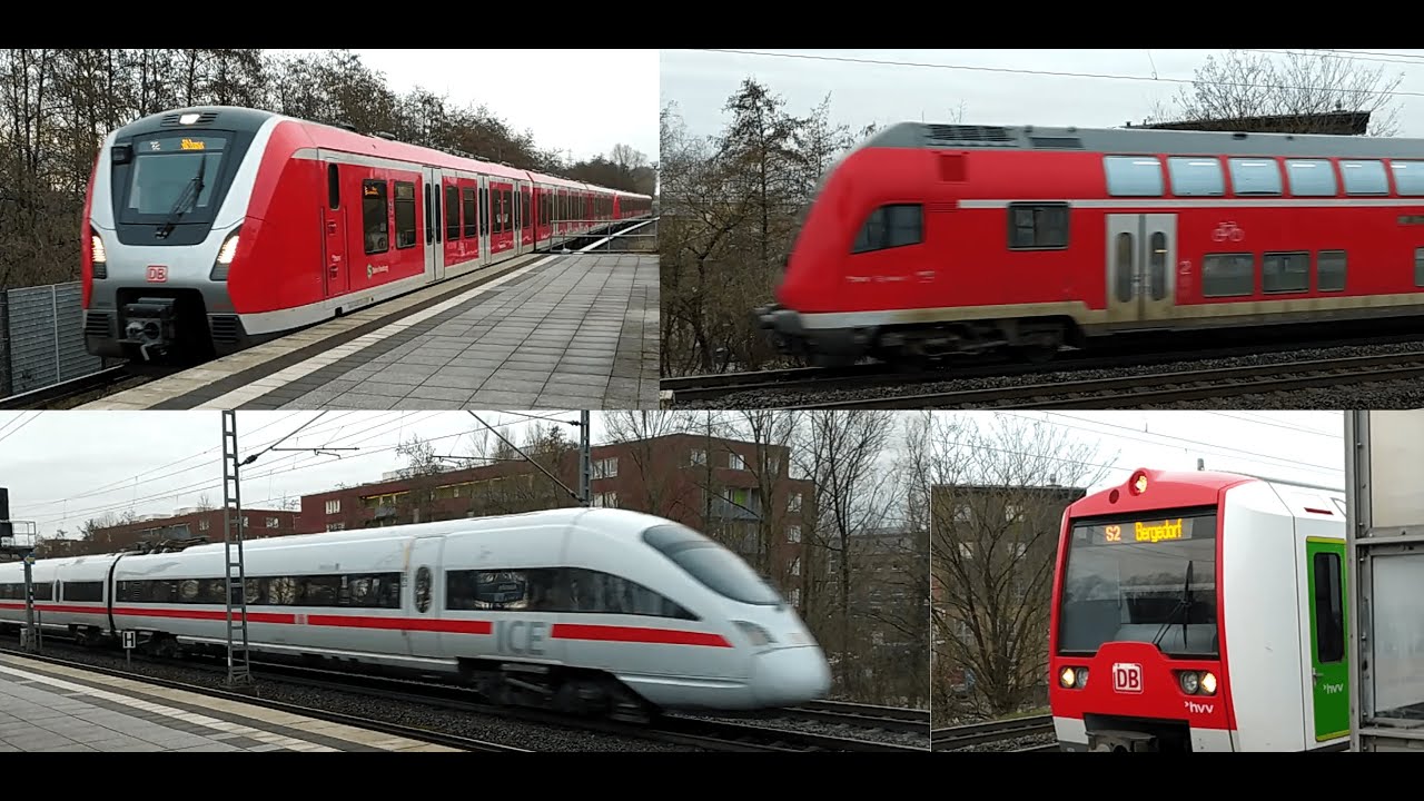 [21.02.2023] Züge in Allermöhe (S-Bahn, RE, ICE)