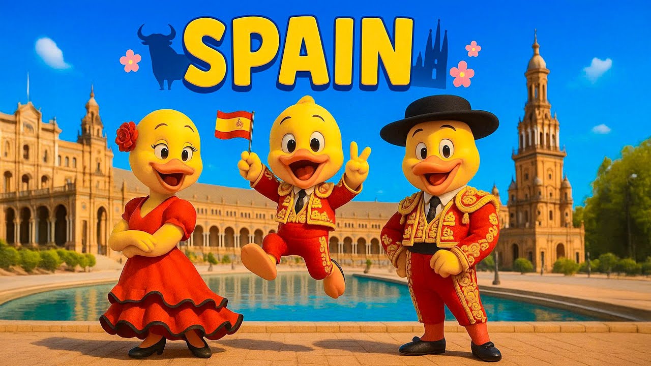 Счастливое приключение маленького утёнка в Испании с родителями 🐥🇪🇸💕