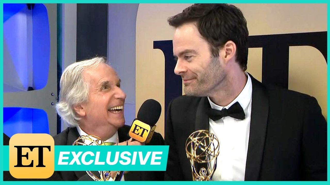 Watch Bill Hader Adorably Crash Henry Winkler's Backstage Interview (Exclusive)