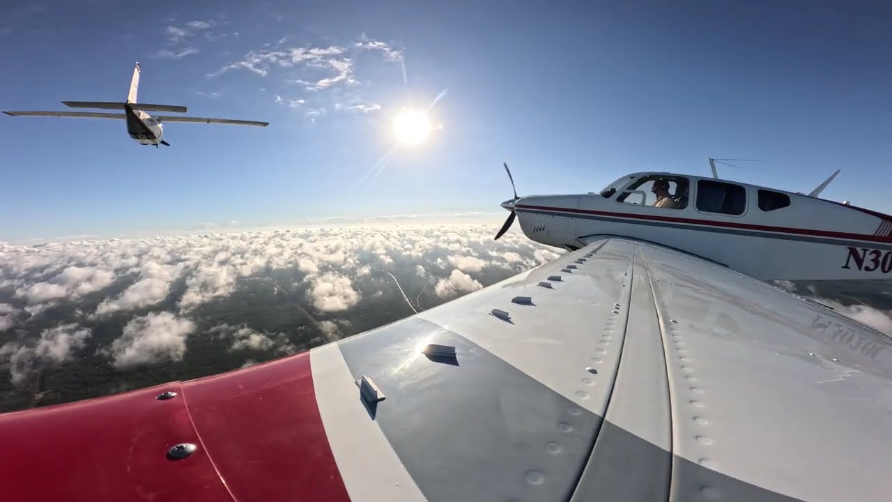 Bonanza & Cardinal CEW-CDK Formation Takeoff, Rejoin, Cross-under, Cruise Maneuvering
