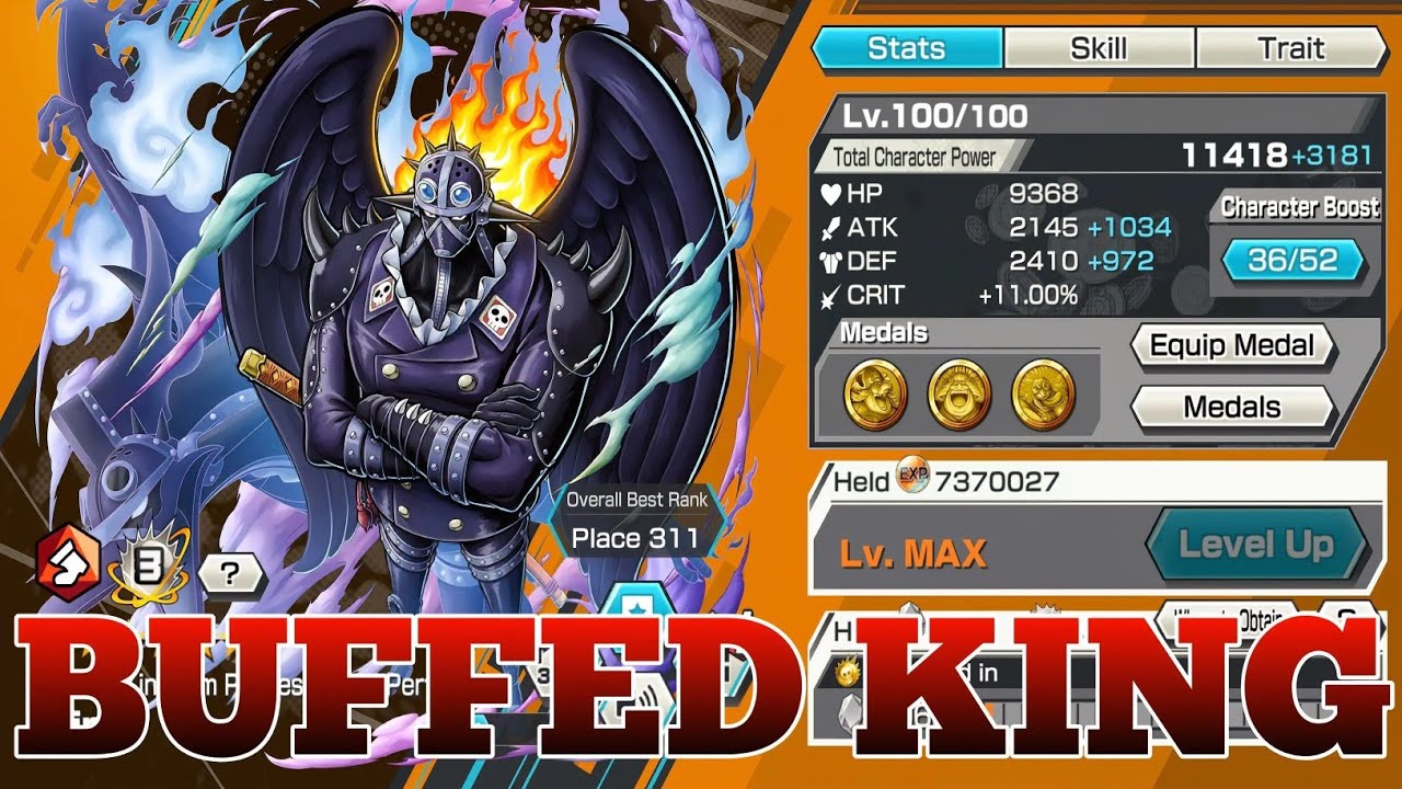 BUFFED KING GAMEPLAY | ONE PIECE BOUNTY RUSH | OPBR