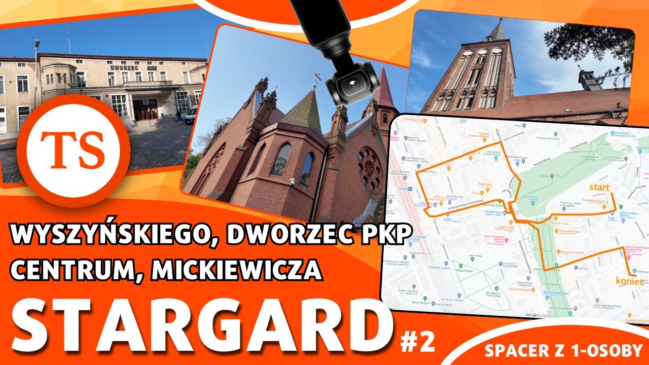 STARGARD #2 - Spacer po mieście, Wyszyńskiego, Dworzec, Mickiewicza - Zwiedzanie 4K