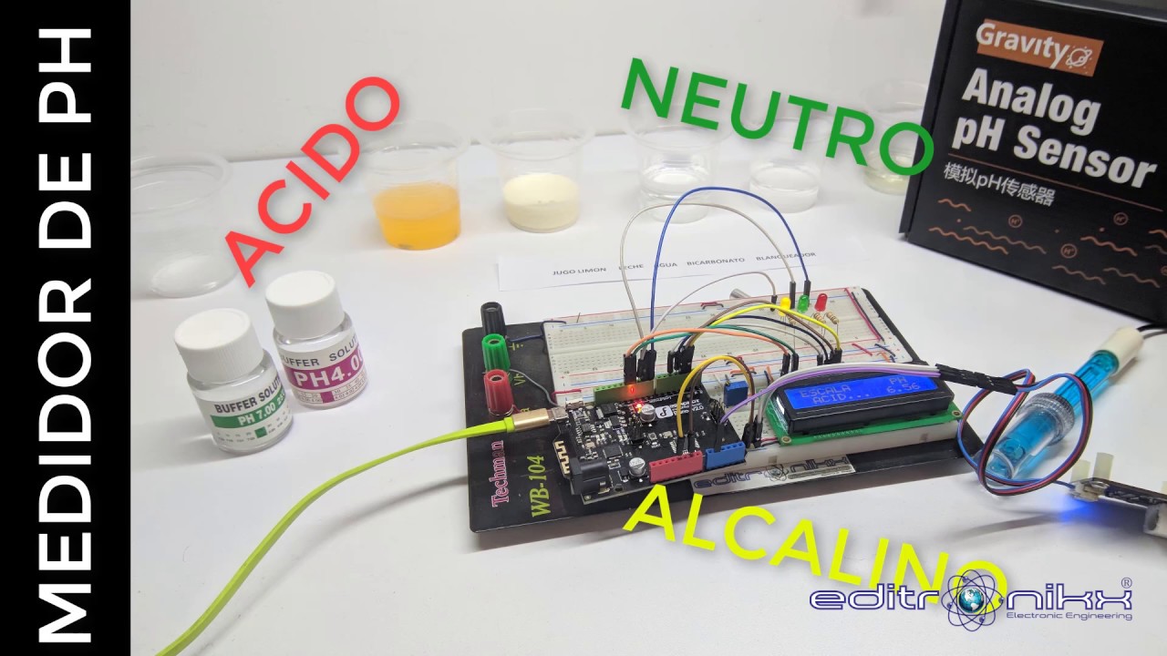 como medir e indicar el PH de liquidos con arduino y LCD