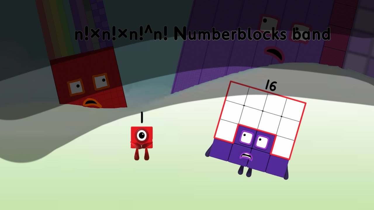 Factorial power of factorial exponent (n!×n!×n!^n!) Numberblocks band