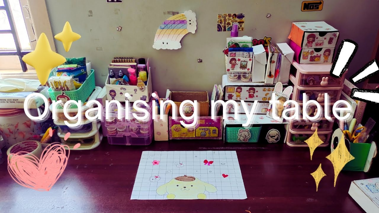 😳😮‍💨 organization of my table 🌷🌸|| #diy #craft