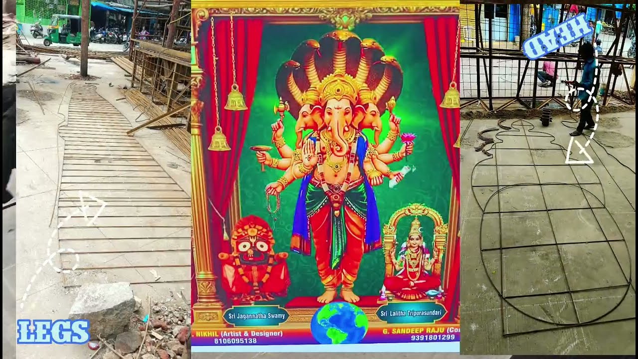 KHAIRATABAD GANESH 2025 PREPARATION OF GANESH FACE AND LEGS FIXING AND GANESH IDOLS NOW STARTED #yt