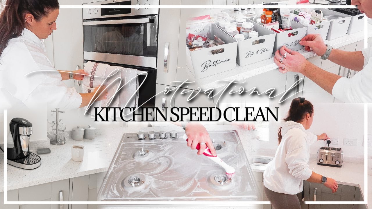 CLEANING KITCHEN MOTIVATION UK 🧼 | SPEED CLEAN WITH ME ♡