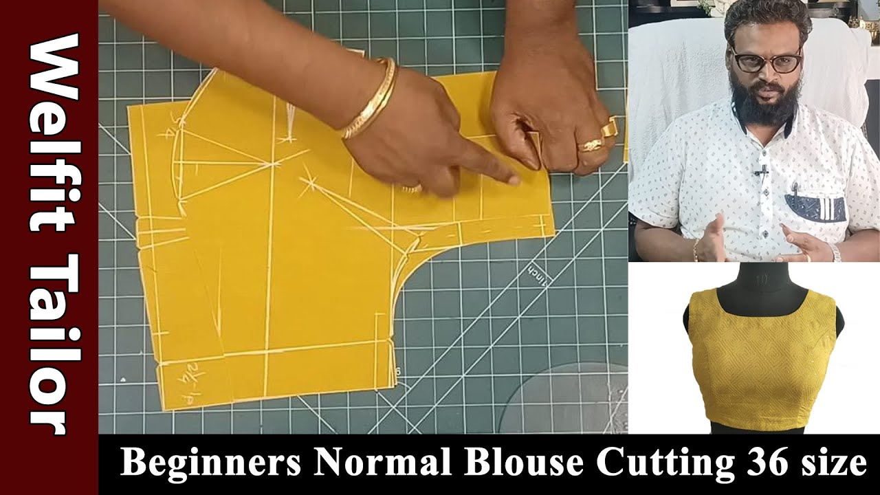 Normal Blouse Cutting for Beginners 36 Size | Welfit Tailor