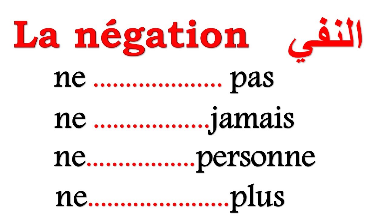 تعلم قواعد اللغة الفرنسية بطريقة مبسطة : النفي       la négation
