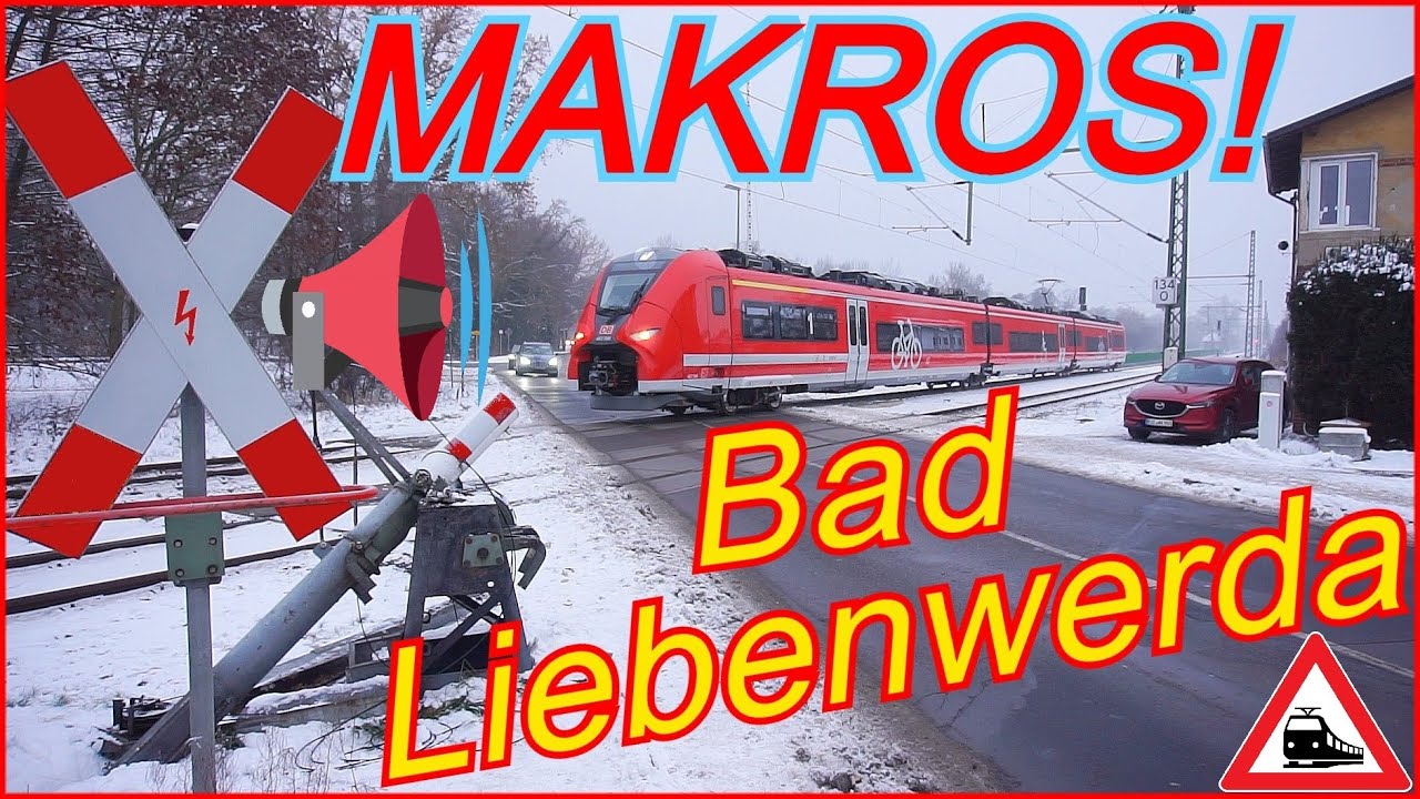 Mega MAKROS schallen durch Bad-Liebenwerda! Güterzug Action an defektem Bahnübergang bis zum Tinitus