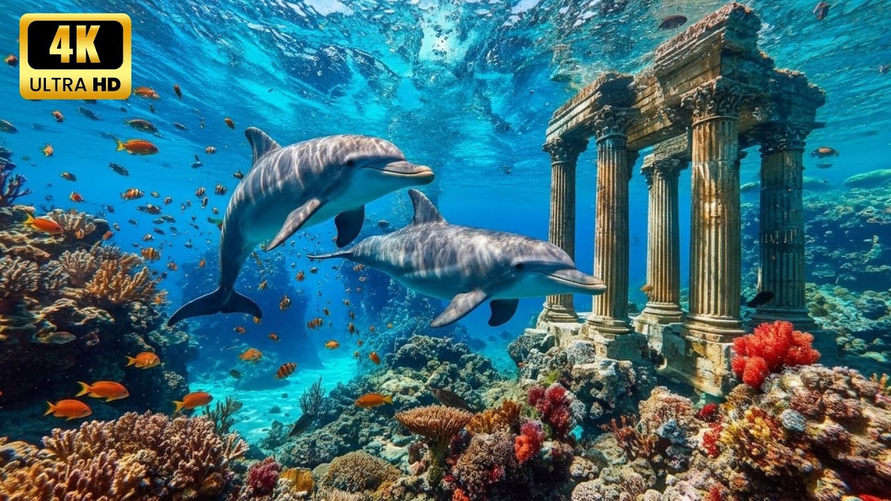Explore Ocean Wonders 4K 🌊  Amazing Sea Animals 🐠 Crystal-Blue Underwater Scenes & Relaxing Ambience