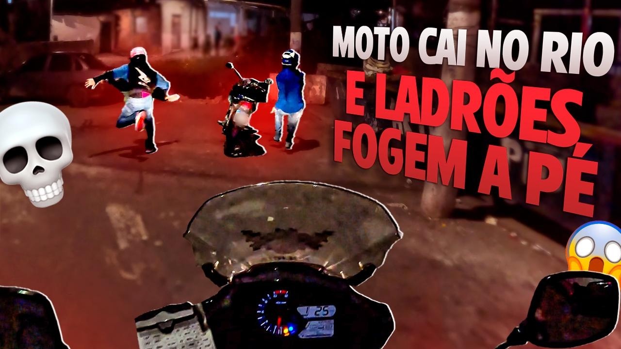 ROCAM contra ladrões: Desespero total e moto jogada no rio! - ROCAM CAPÃO