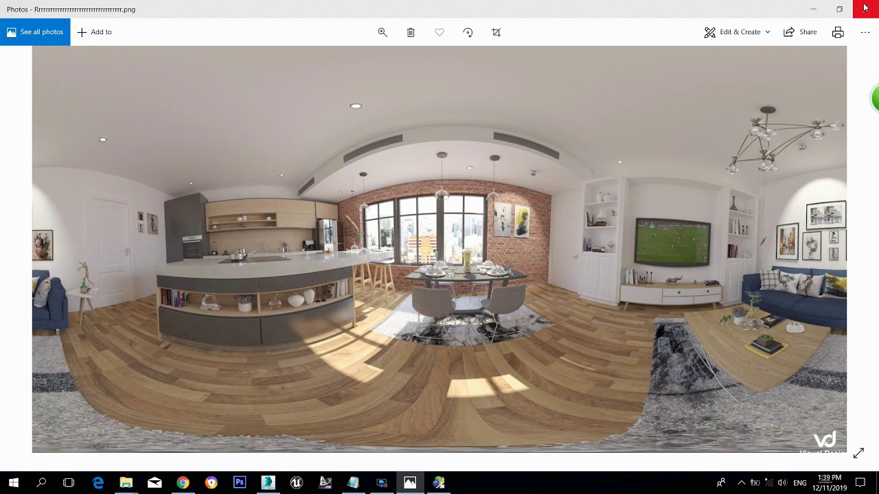 How to Render 360° Panorama View in 3Ds Max vray-and Upload 360 VR Photo Post on Facebook Virtual Re