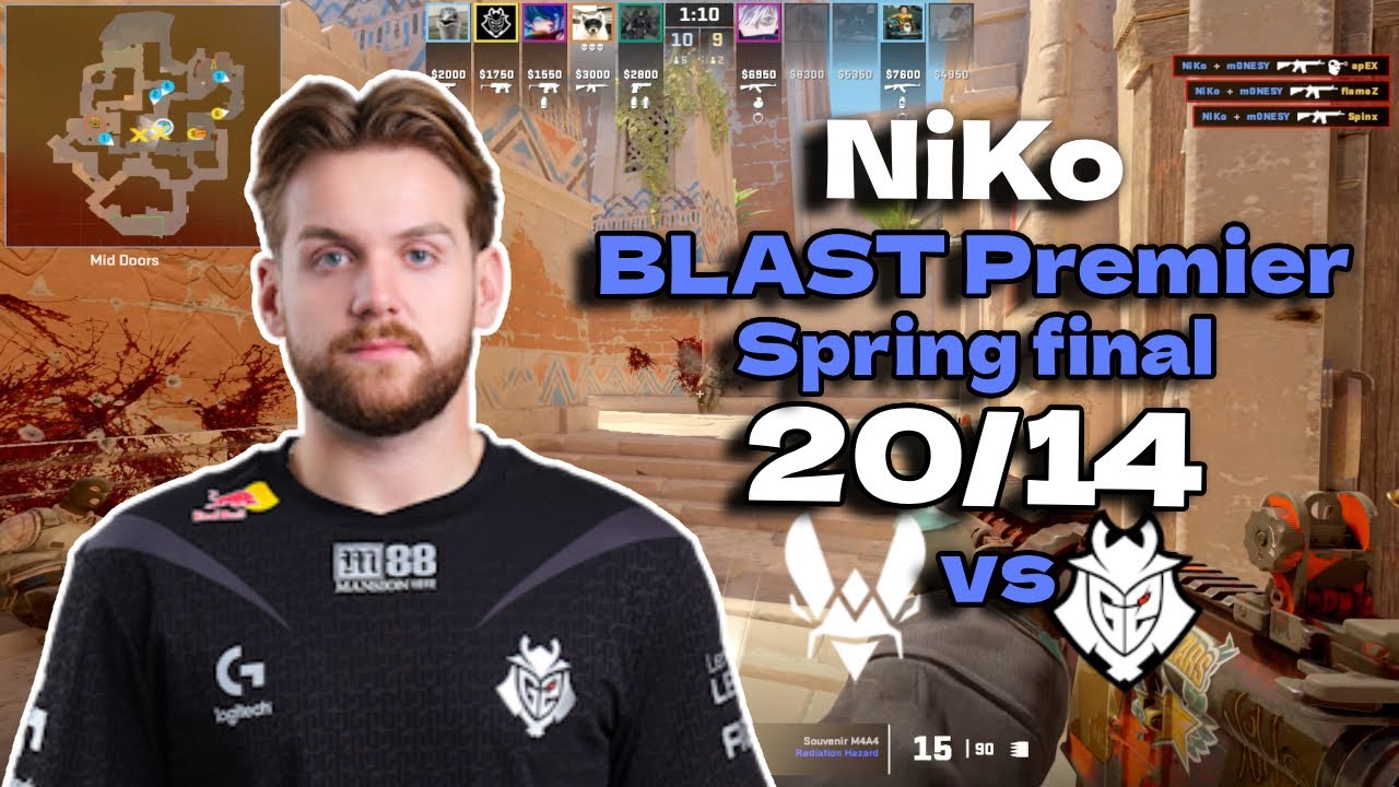 CS2 POV G2 NiKo (20/14) vs Vitality (Anubis) @ BLAST Premier Spring Final 2024