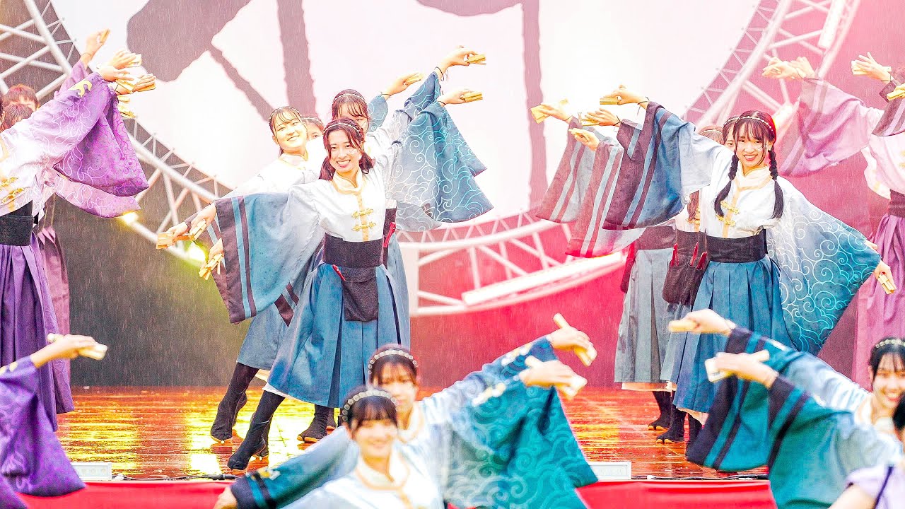 [4K] 早稲田大学よさこいチーム東京花火 1回目　富山のよさこい祭り 2024 土曜日 (中央)