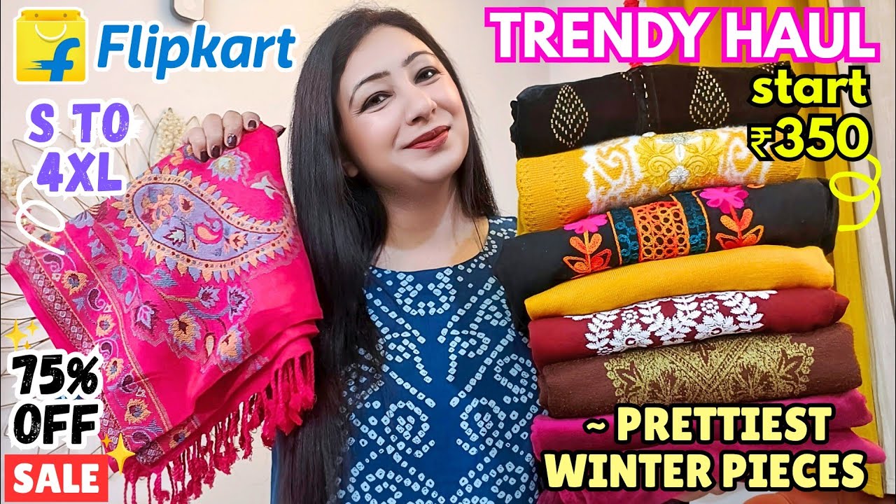 Flipkart Winter wear Kurta Haul @ ₹350/Woolen Suit,Kashmiri & Velvet Kurti,Kaftan, Night Suit, Shawl
