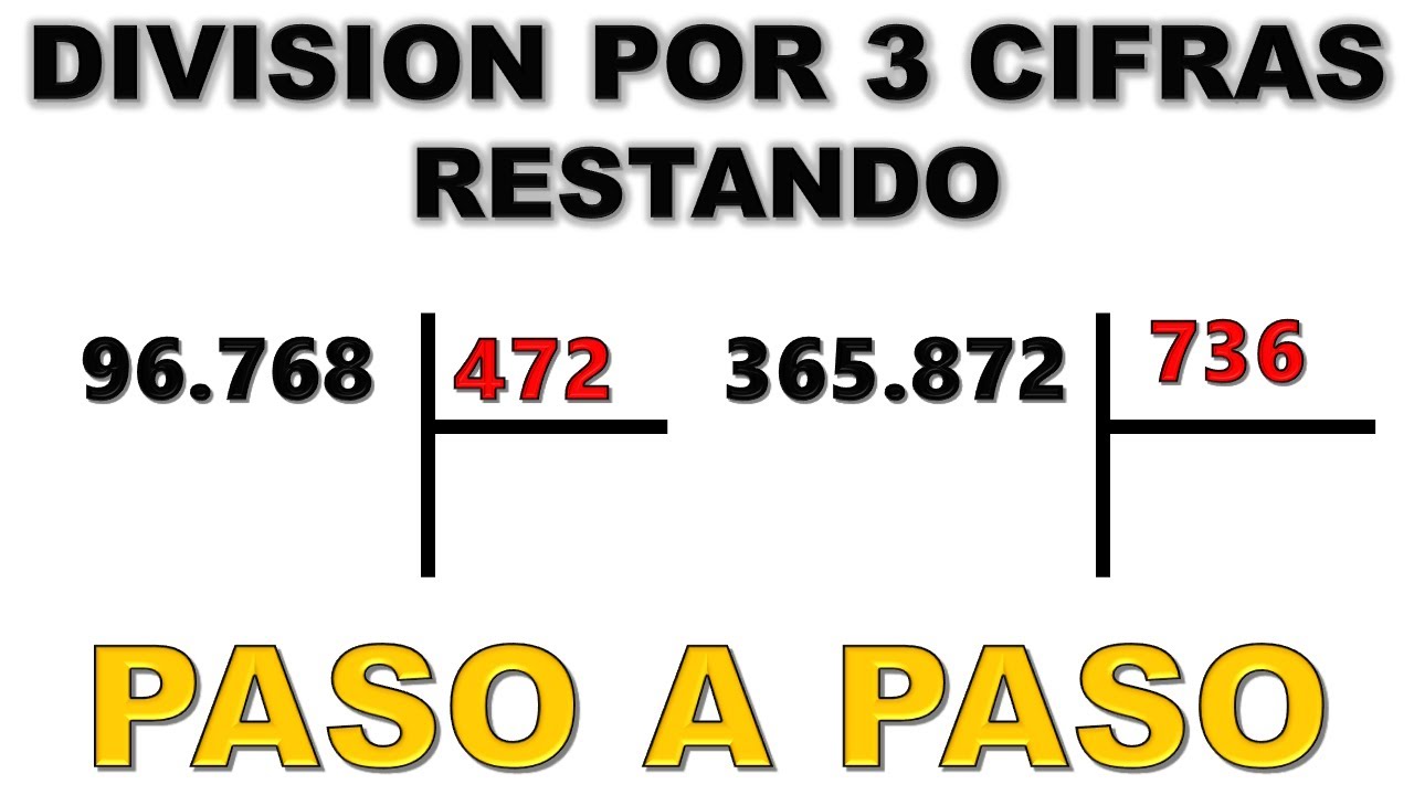 Division por (3) tres cifras restando PASO A PASO
