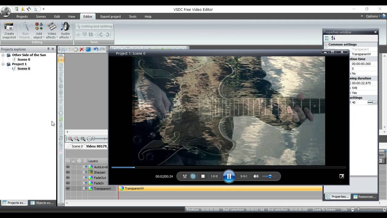 VSDC Video Editor: Transparent Layers