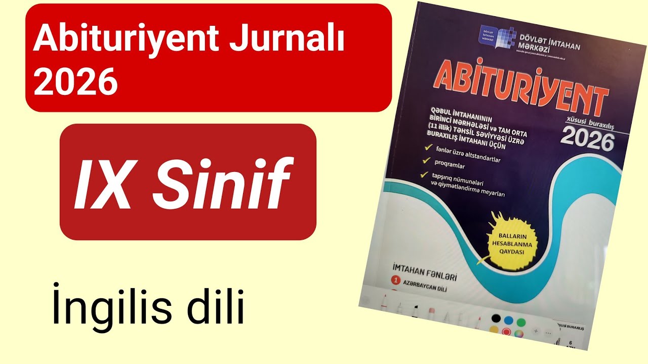 ABİTURİYENT JURNALİ 2026 ingilis dili 9 cu sinif/ DİM MODEL SUALLAR 2026 ingilis dili