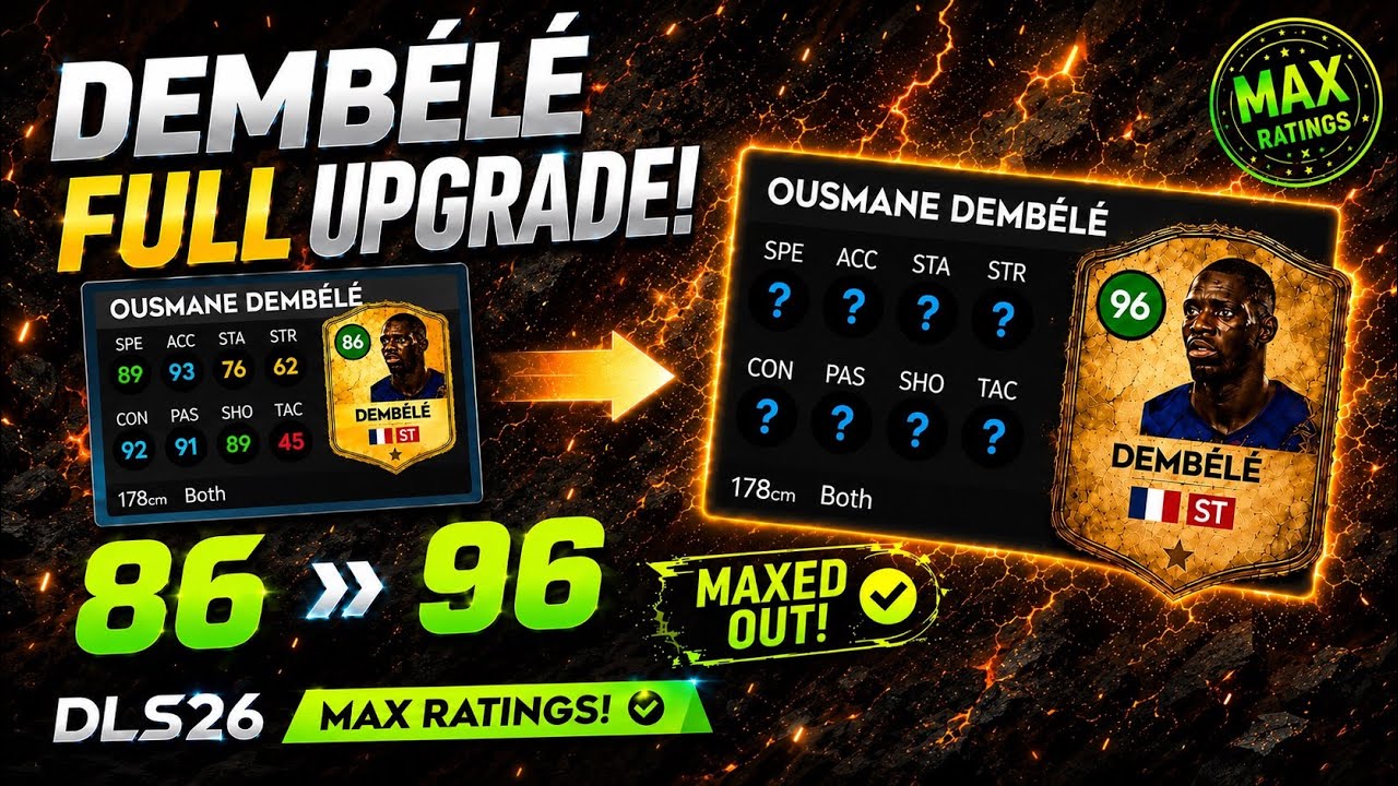 Ousmane Dembele 86 upgrate to full!!! #dls #football #games 
