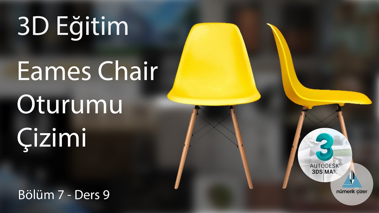 3ds Max Eğitimi - Bölüm 7 Ders 9 - Eames Sandalye Oturumu Cizimi(Edit Poly + Turbosmooth)