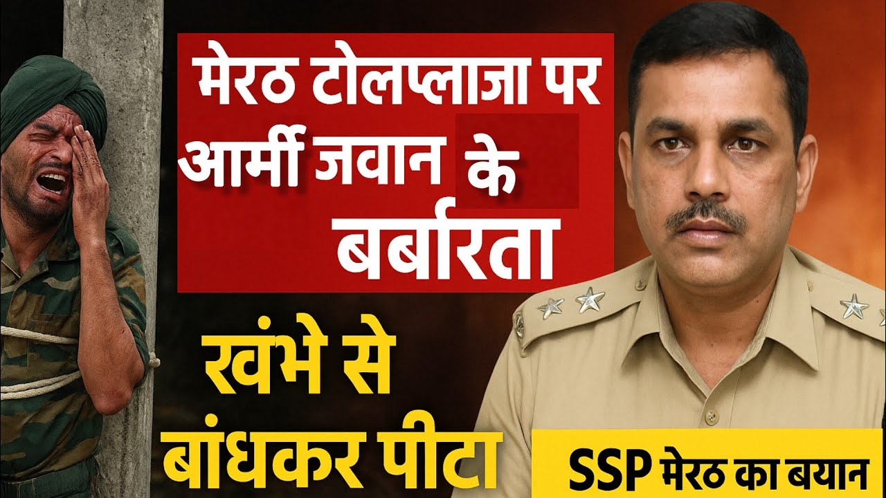 मेरठ टोलप्लाजा पर आर्मी जवान कपिल संग बर्बरता | खंभे से बांधकर पीटा | SSP का बयान