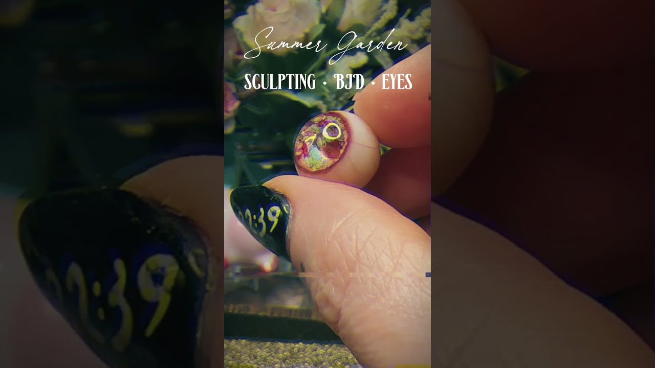 bjd eyes with flowers.. #doll #bjd #bjdcustom #ooak #resindoll #artdoll