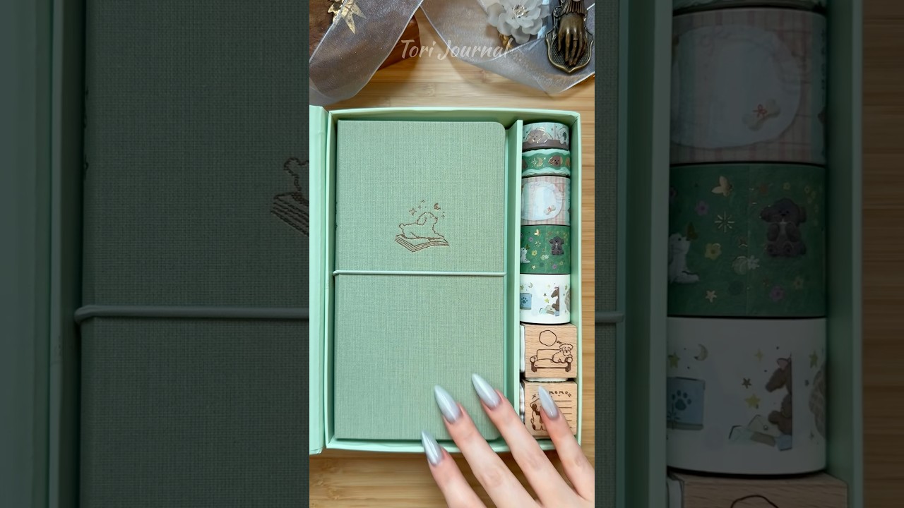 ASMR cutest unboxing from Notebook Therapy💚🐶🐾✨|#asmr #journal #unboxing #haul #stationery #bujo