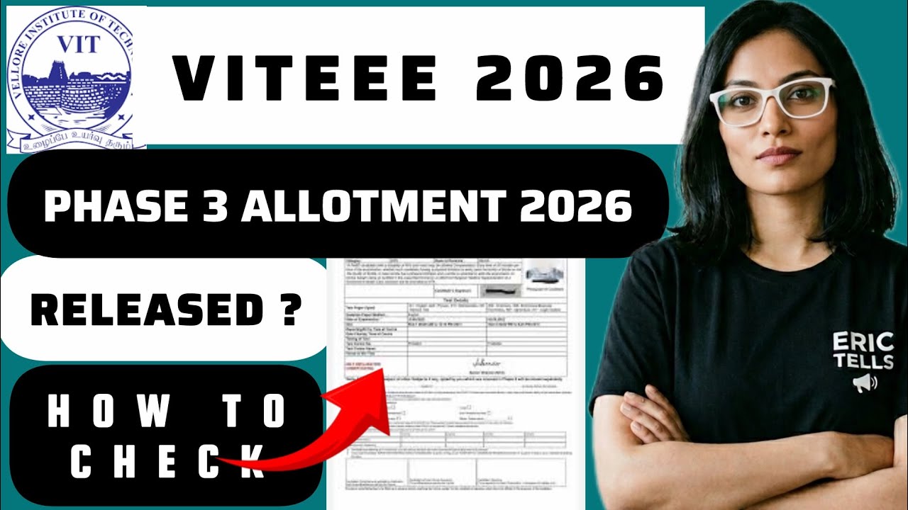 viteee phase 3 seat allotment 2026 | viteee phase 3 counselling allotment 2026