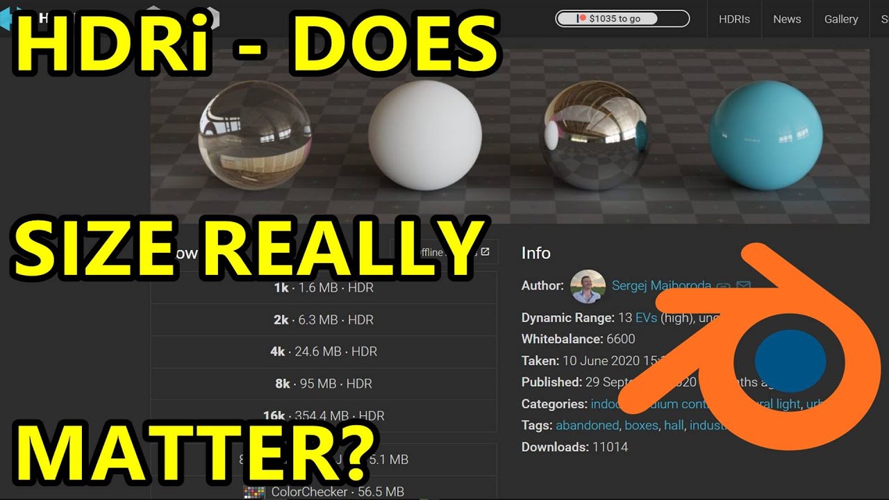 HDRi 1K против 2K против 4K против 8K против 16K — имеет ли значение размер?