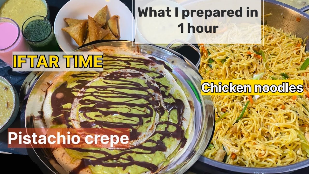 My easy chicken noodles / pistachio crepe / What I made for Iftar today / naveenas tiny tips