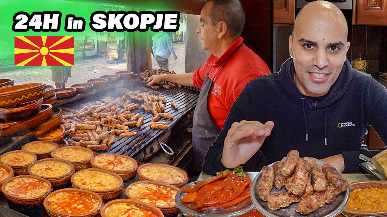 I Ate MACEDONIAN FOOD in Skopje For 24 Hours 🇲🇰