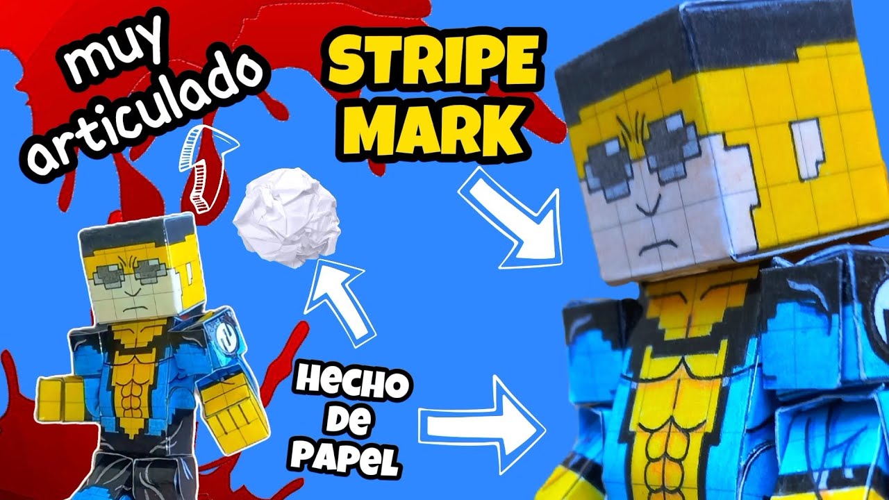Como hacer a Stripe Mark hecho de papel y movible, estilo Minecraft (INVINCIBLE)