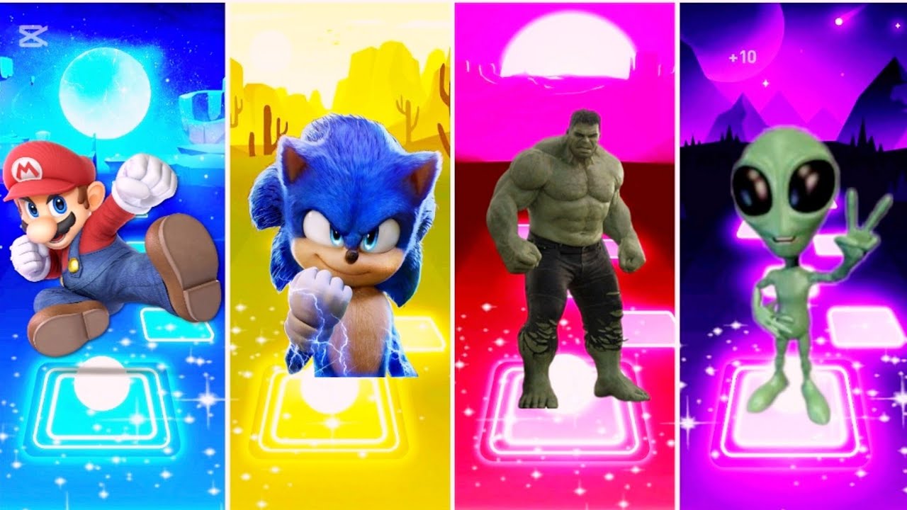 Paw Patrol Tiles Hop: Mario VS Sonic VS Hulk Heroes 🎵🔥