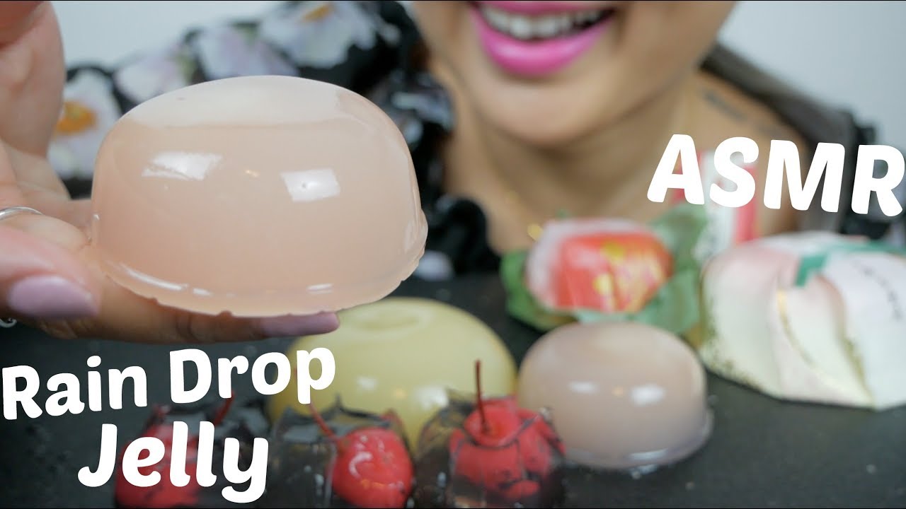 RAINDROP JELLY | Japanese Jello ASMR *Sticky Soft Eating Sounds | N.E Let's Eat