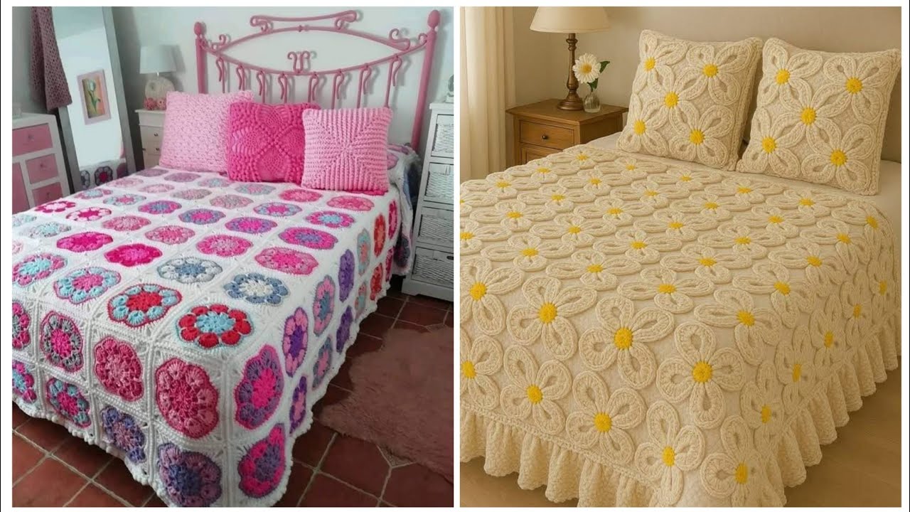 Most Beautiful & Stylish Crochet Bedsheets pattern free crochet pattern 