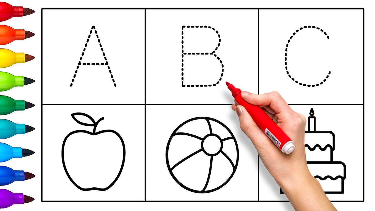 Phonics - A for Apple, B for Ball, C for Cake, Kids Alphabets Learning Video | ABCD