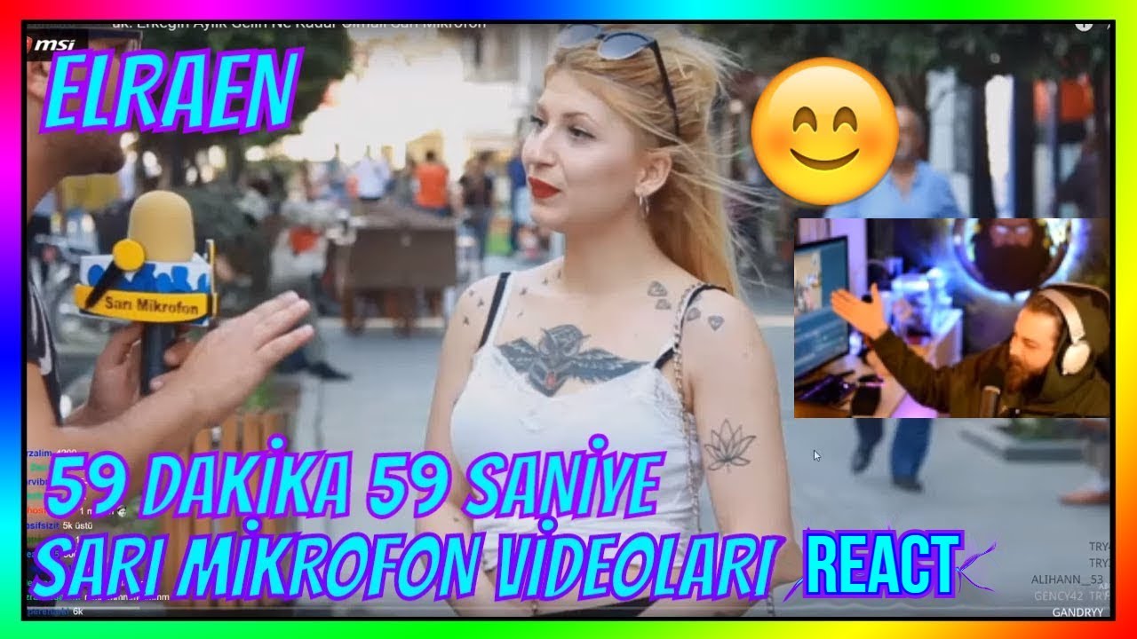 Elraen Reacting 59 Dakika 59 Saniye Sarı Mikrofon Videoları