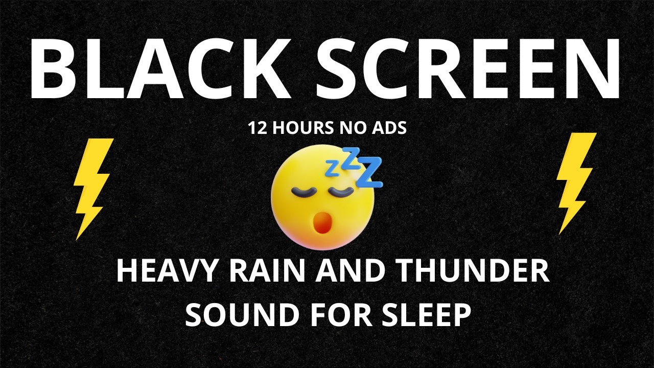 🔴 Heavy Rain and Thunder Sounds for Sleeping - Black Screen | Relaxing Thunderstorm for Calm Sleep