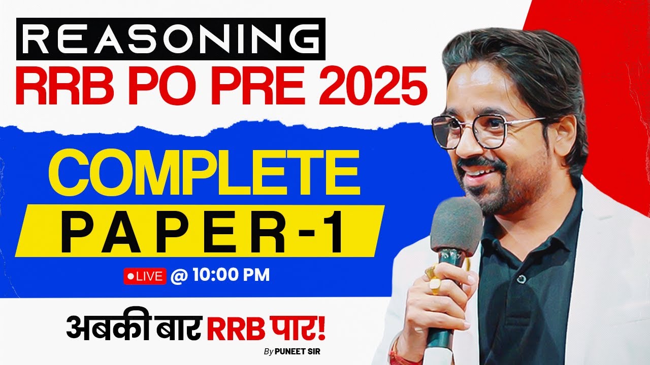 RRB PO Pre 2025 | Complete Reasoning Paper 01| Reasoning by Puneet Sir