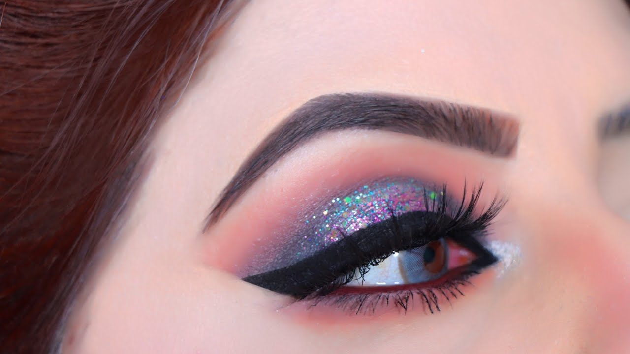 Party eye makeup with easy technique | Glitter pink eye makeup look | Makeup kaise karen