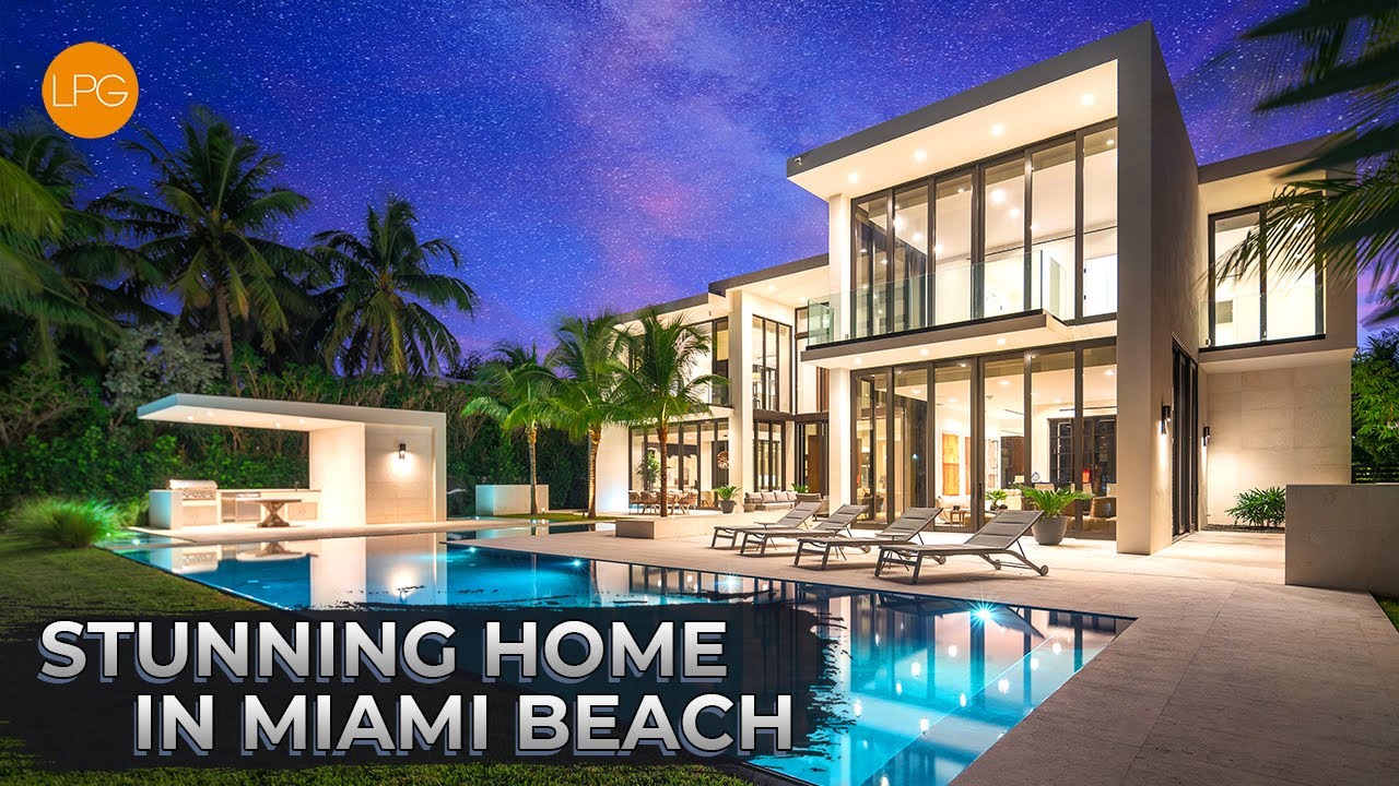 Touring a $16,000,000 Modern Home with Stunning Bay Views in Miami Beach, Florida