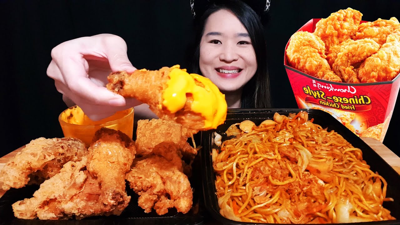 NACHO CHEESE CRISPY CHICKEN MUKBANG! Chow King Pancit Canton Noodles - Filipino Food Eating Asmr