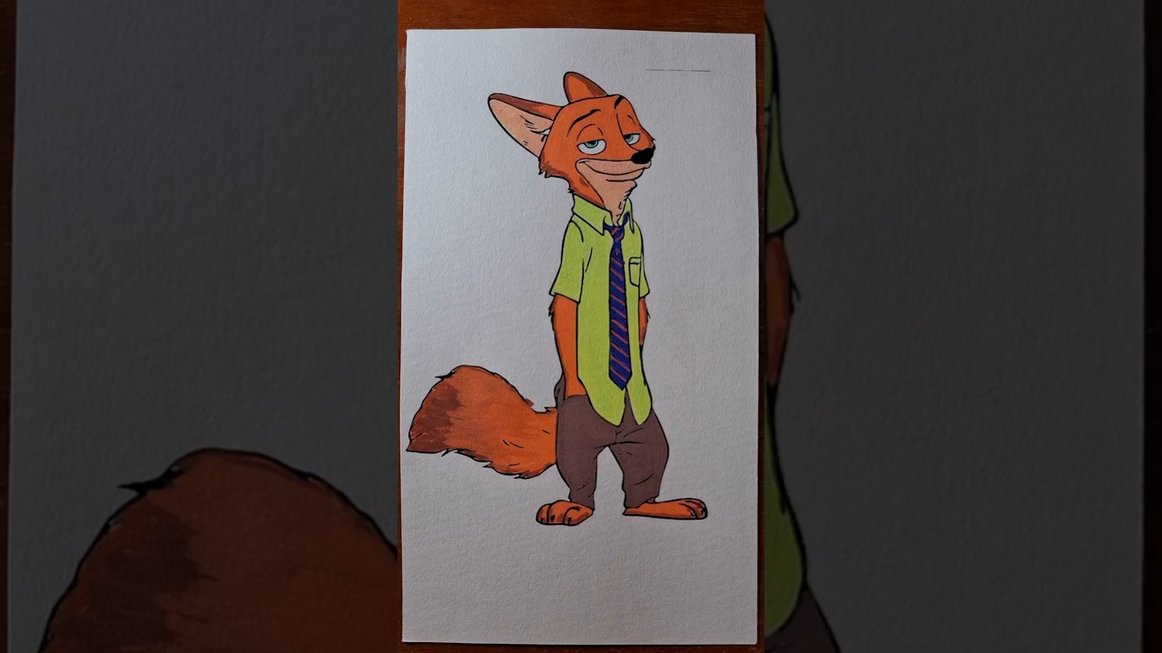 Drawing the Slyest Fox Nick Wilde Line Art Challenge! ✨🦊