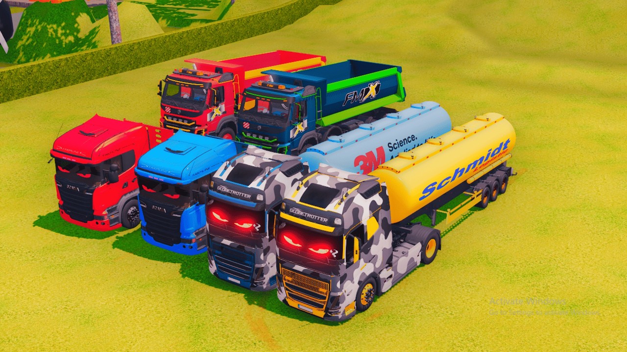 Scania Truck Transporting Volvo FMX & Volvo Tank Truck | FS22