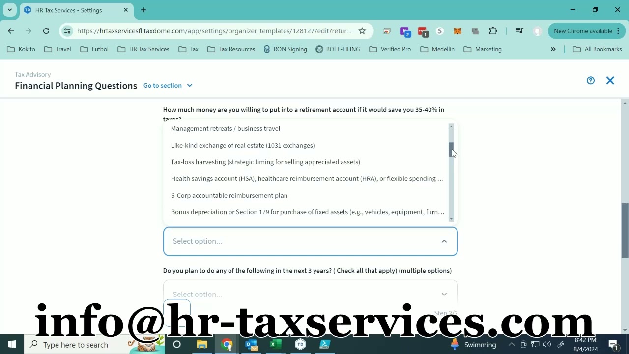 Tax Advisory Organizer - TaxDome