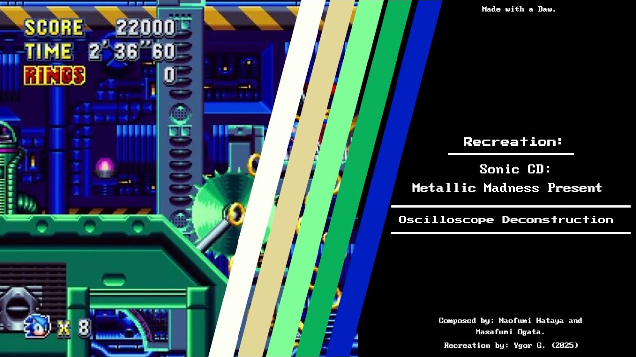 Sonic CD - Metallic Madness (Present Mix) (V1) (Deconstruction/Breakdown) (Oscilloscope View)