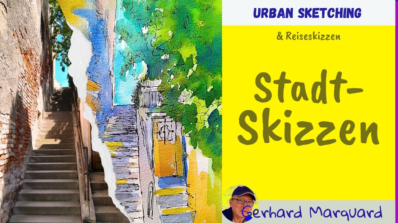 Eine Treppe zeichnen für Urban Sketching