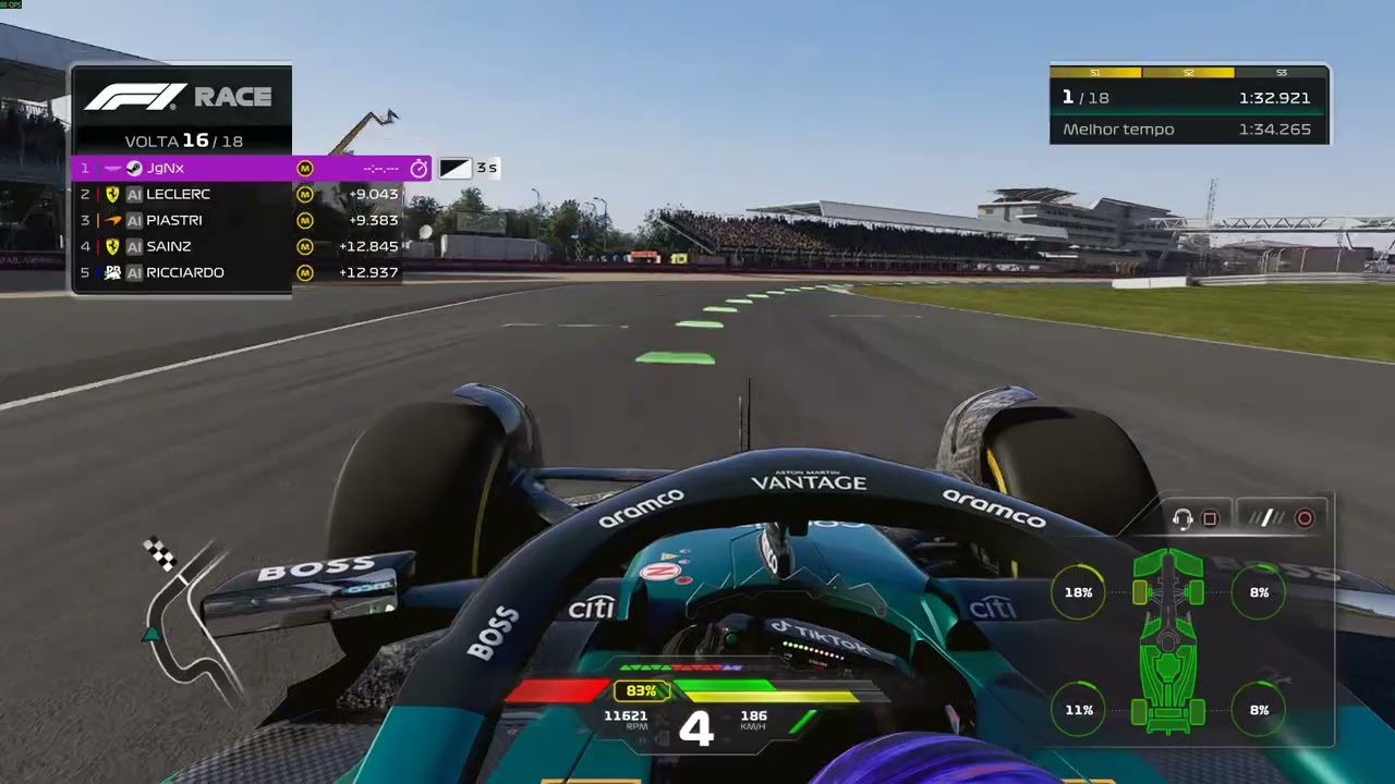 F1 24 - AMR24 - Silverstone GP - Race Lap and Victory With G29