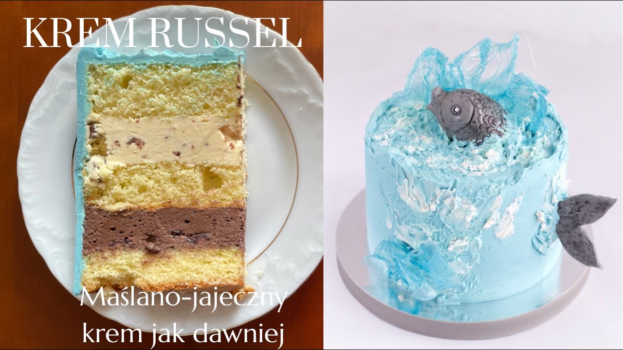 Tort z rybą. Jak uratować zwarzony krem? Tort kasate z kremem russel z dekoracją z papieru ryżowego